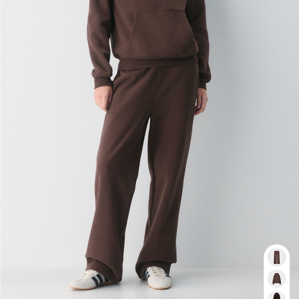 Aritzia Brown Wide-Leg Track Pants